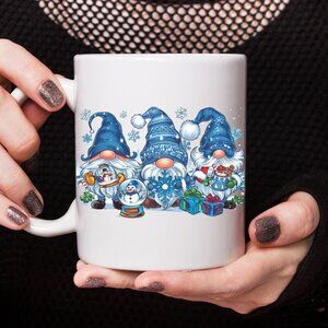 🎄 Festive Christmas Gnomes Holiday Mug – Santa Gnome Print 11oz Ceramic